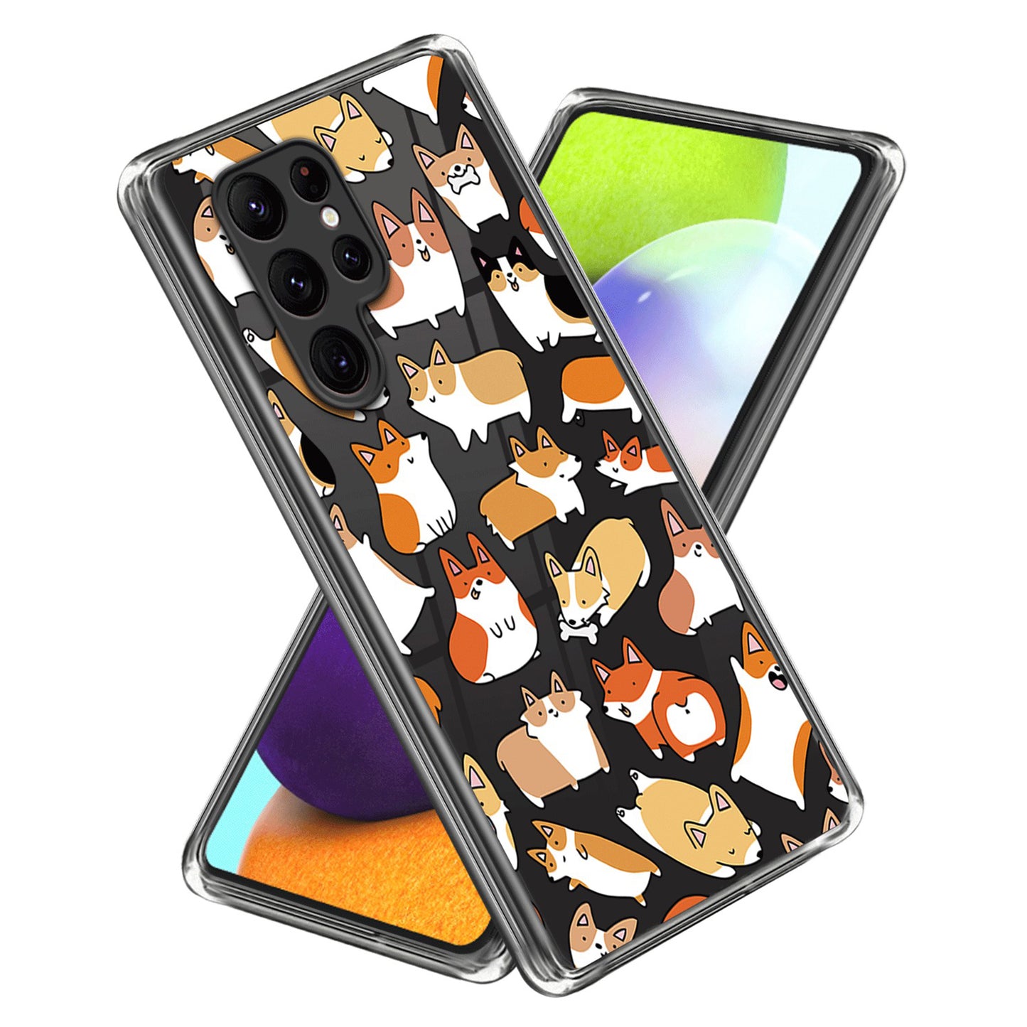 For Samsung Galaxy S24 Ultra Case Anti-scratch TPU Back Cover with Pattern Printing - Dogs Sticker
