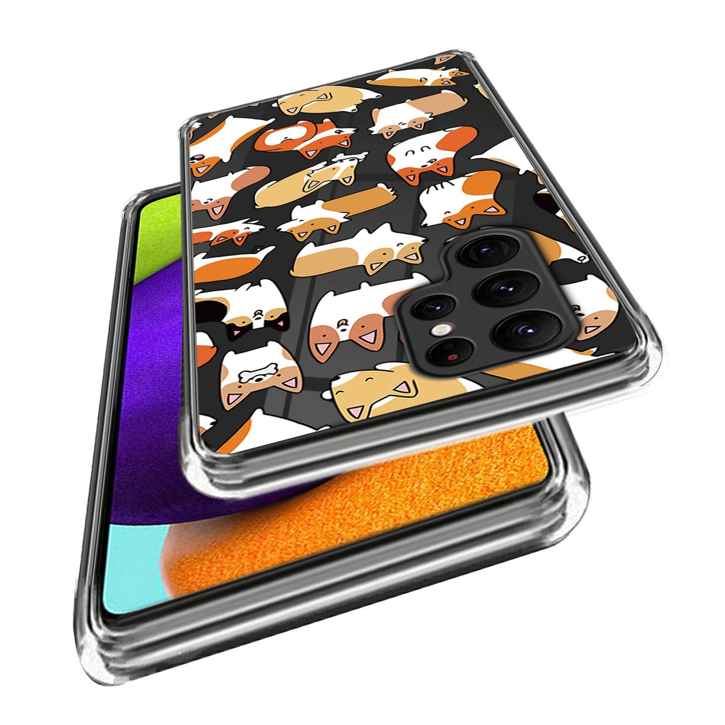 For Samsung Galaxy S24 Ultra Case Anti-scratch TPU Back Cover with Pattern Printing - Dogs Sticker