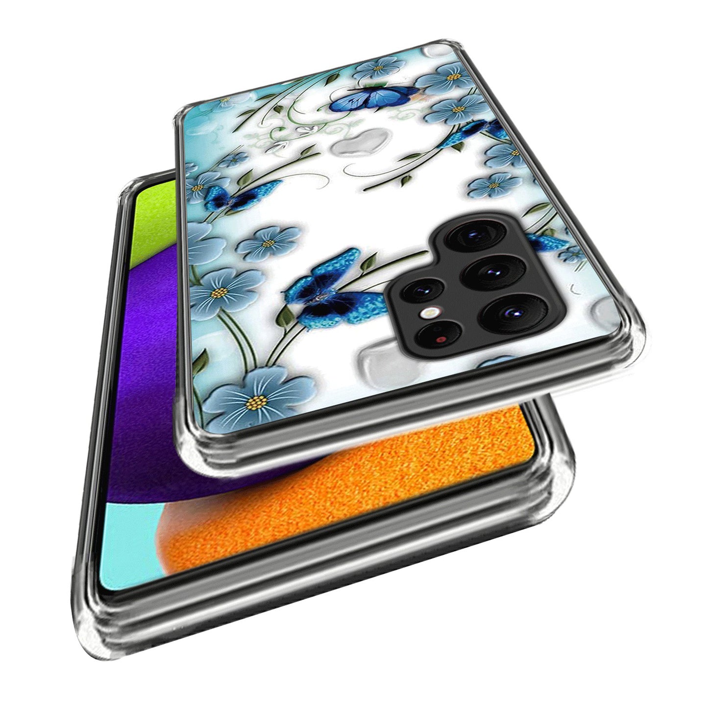 For Samsung Galaxy S24 Ultra Case Anti-scratch TPU Back Cover with Pattern Printing - Butterfly and Flower
