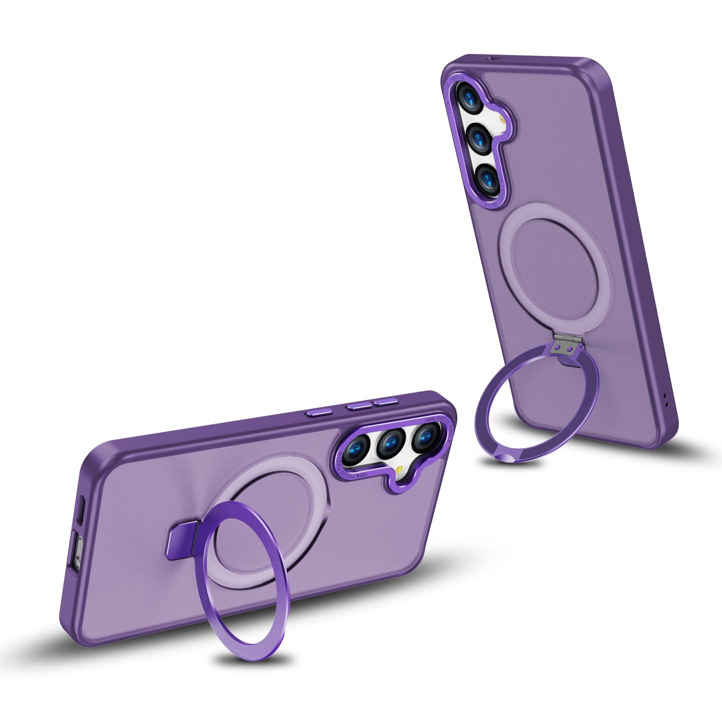For Samsung Galaxy S24 Case Compatible with MagSafe Anti-Drop TPU+PC Kickstand Phone Cover - Green