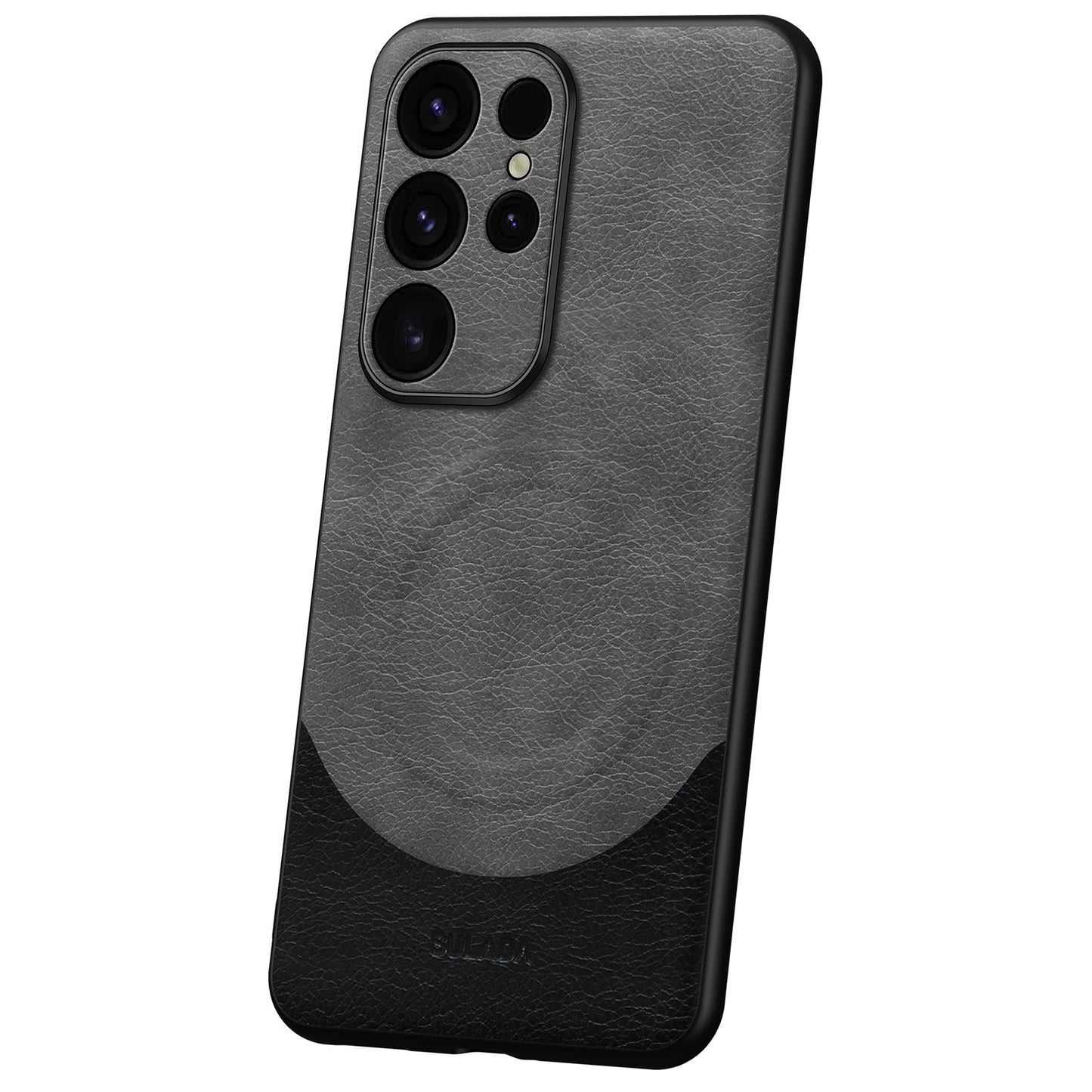 SULADA Magnetic Series for Samsung Galaxy S24 Ultra Case Leather Coating Protective Cover Compatible with MagSafe - Grey