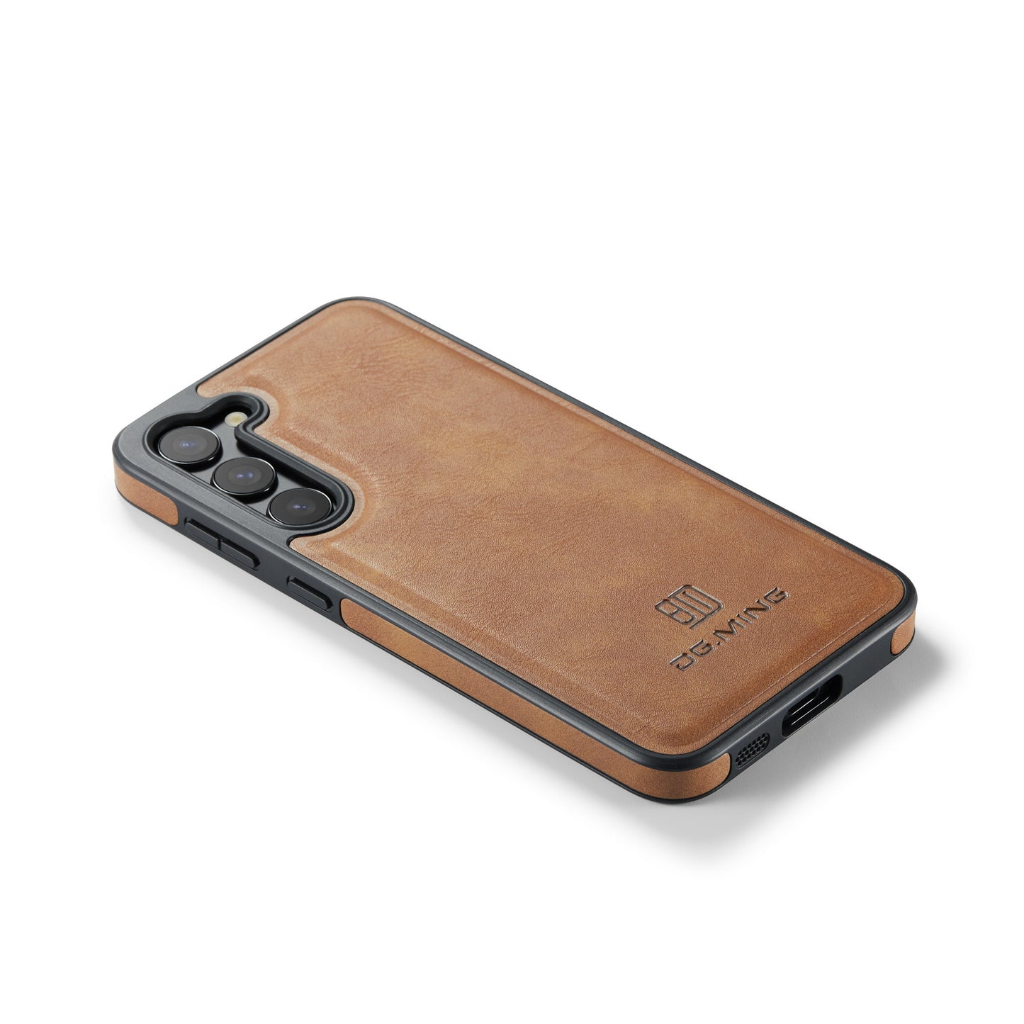 DG.MING For Samsung Galaxy S24 Case Anti-drop PU Leather Coating Phone Back Cover - Brown
