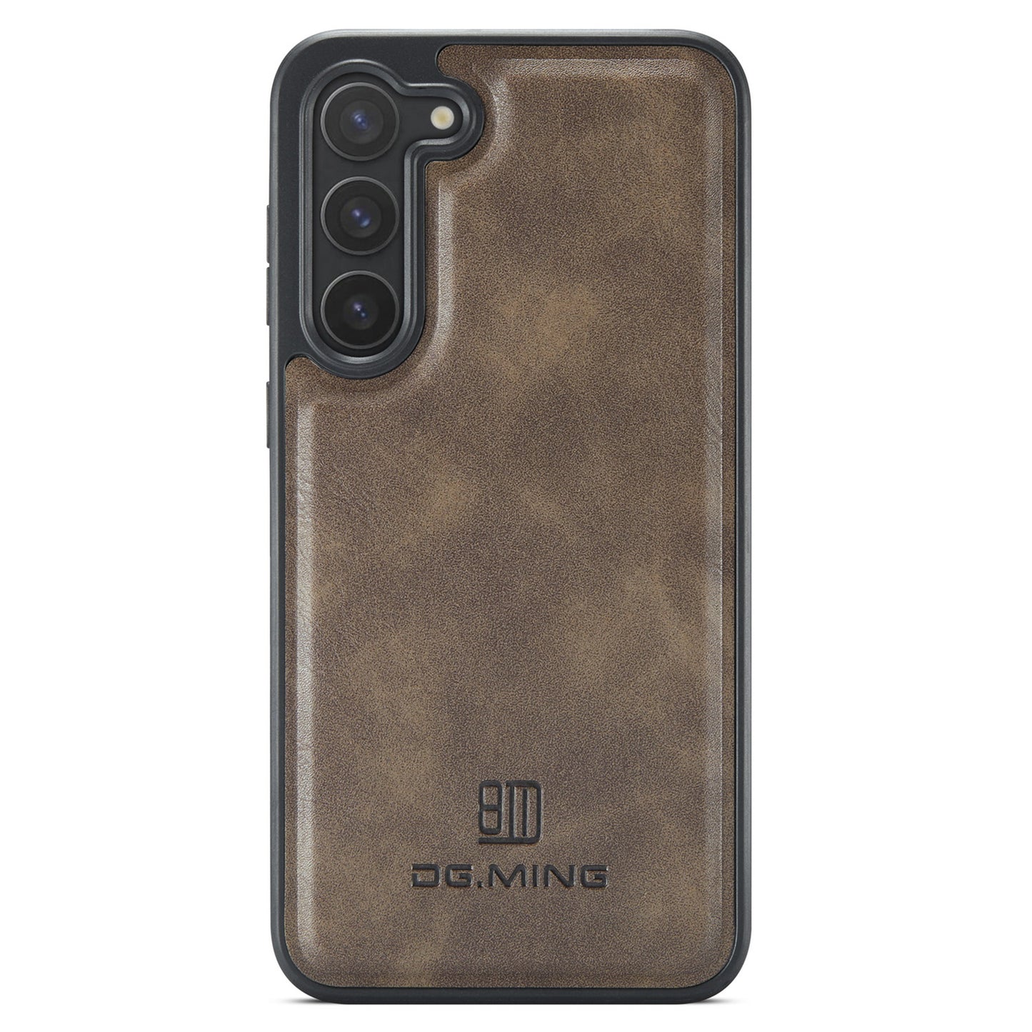 DG.MING For Samsung Galaxy S24 Case Anti-drop PU Leather Coating Phone Back Cover - Coffee