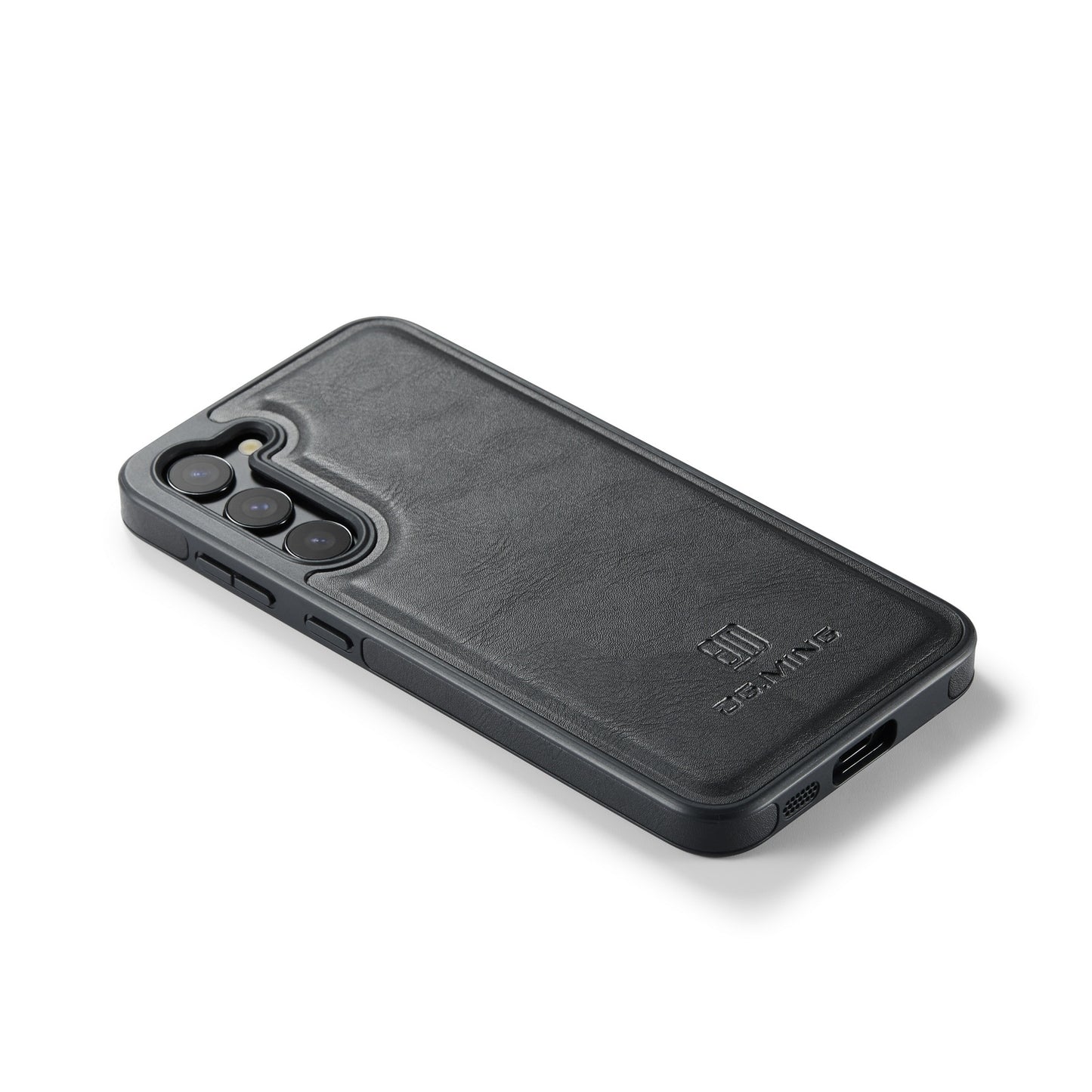 DG.MING For Samsung Galaxy S24+ Cell Phone Case Anti-drop PU Leather Coating Cover - Black