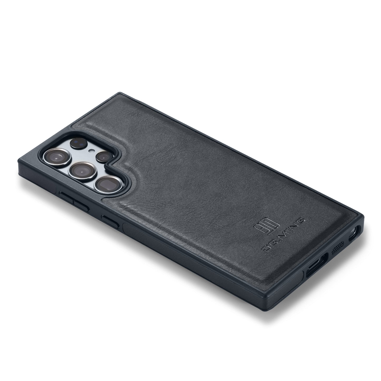 DG.MING For Samsung Galaxy S24 Ultra Phone Case Anti-scratch Side Edge Leather Coating Back Shell - Black