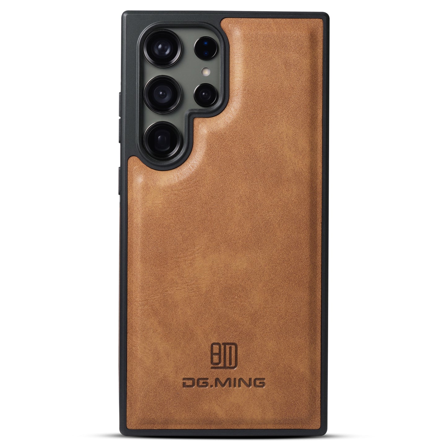 DG.MING For Samsung Galaxy S24 Ultra Phone Case Anti-scratch Side Edge Leather Coating Back Shell - Brown