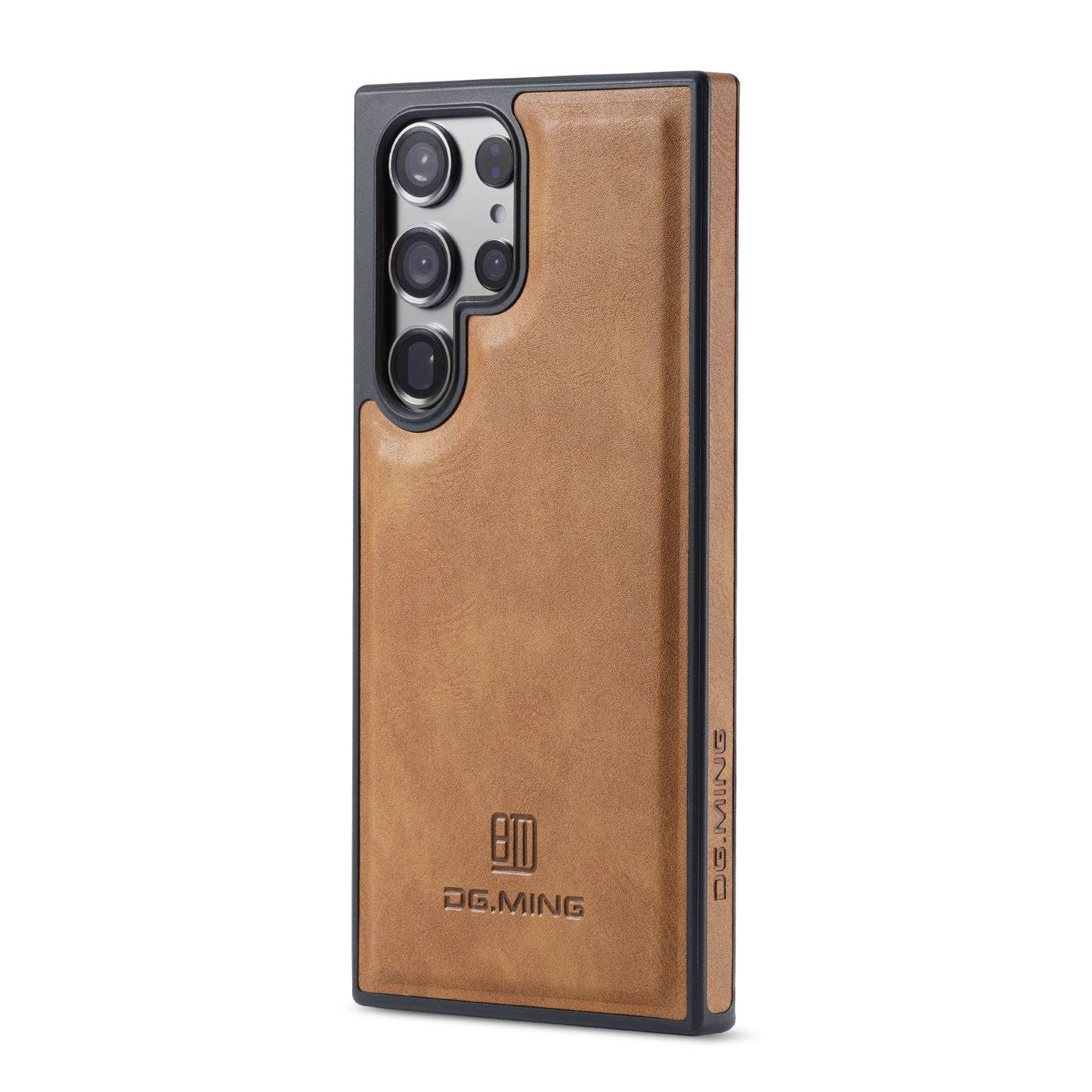 DG.MING For Samsung Galaxy S24 Ultra Phone Case Anti-scratch Side Edge Leather Coating Back Shell - Brown