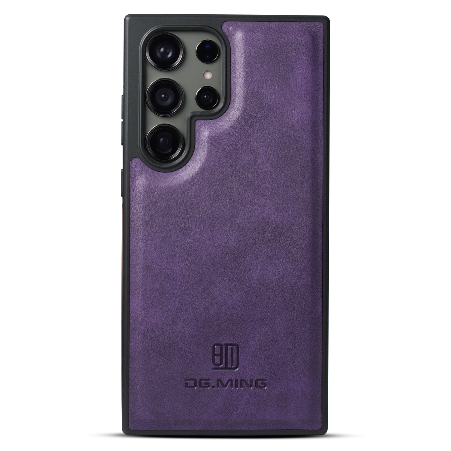 DG.MING For Samsung Galaxy S24 Ultra Phone Case Anti-scratch Side Edge Leather Coating Back Shell - Purple