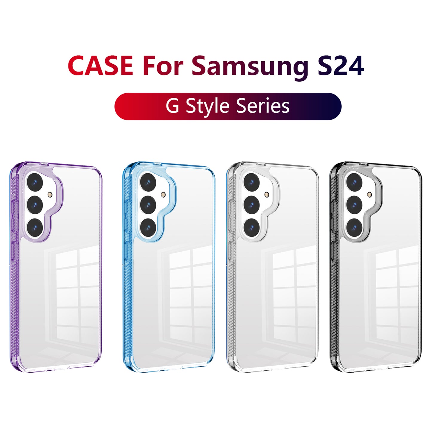 For Samsung Galaxy S24+ Phone Case G Style Series Anti-slip TPU+Acrylic Phone Cover - Purple