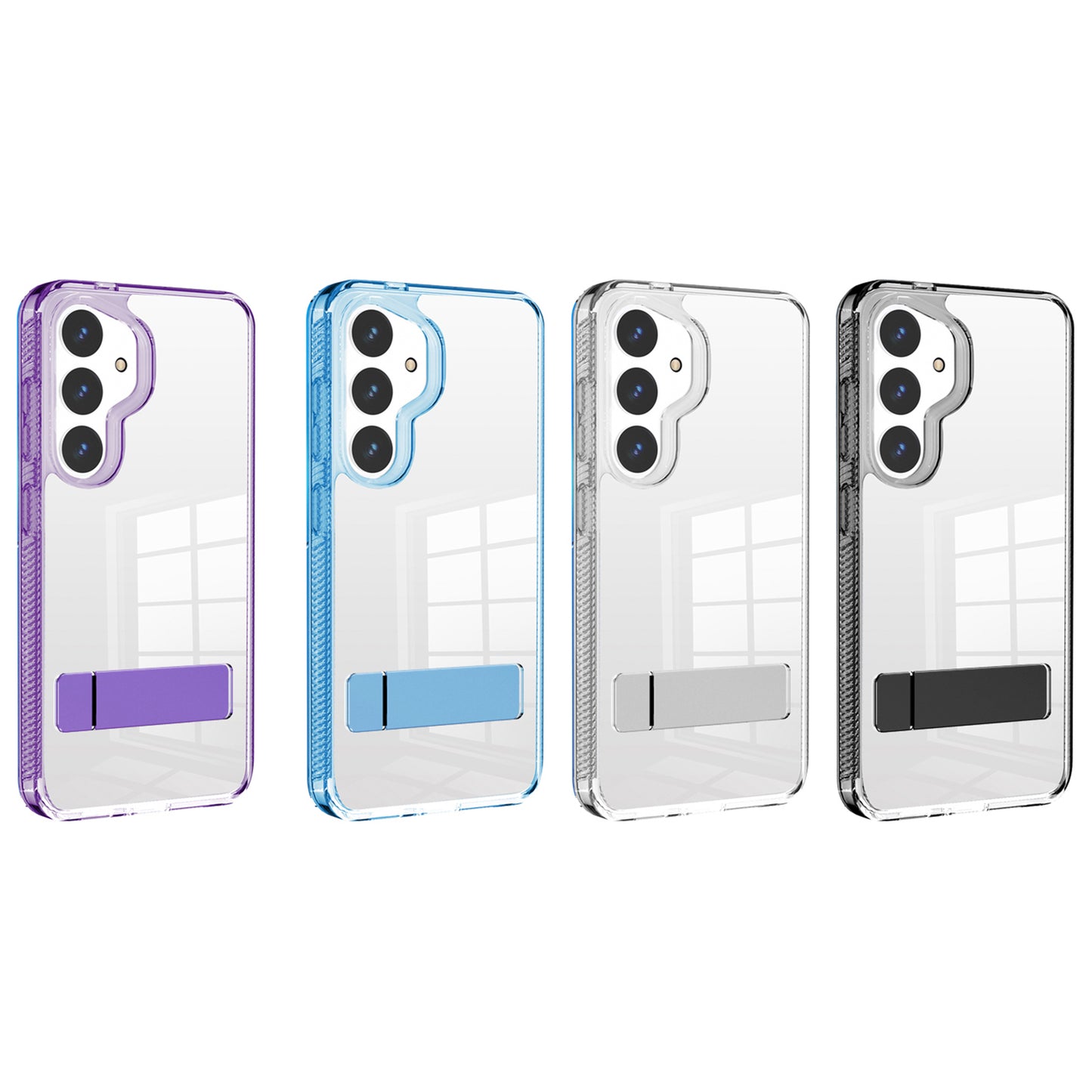 For Samsung Galaxy S24 Back Cover Kickstand G Style Series TPU+Acrylic Protective Case - Blue