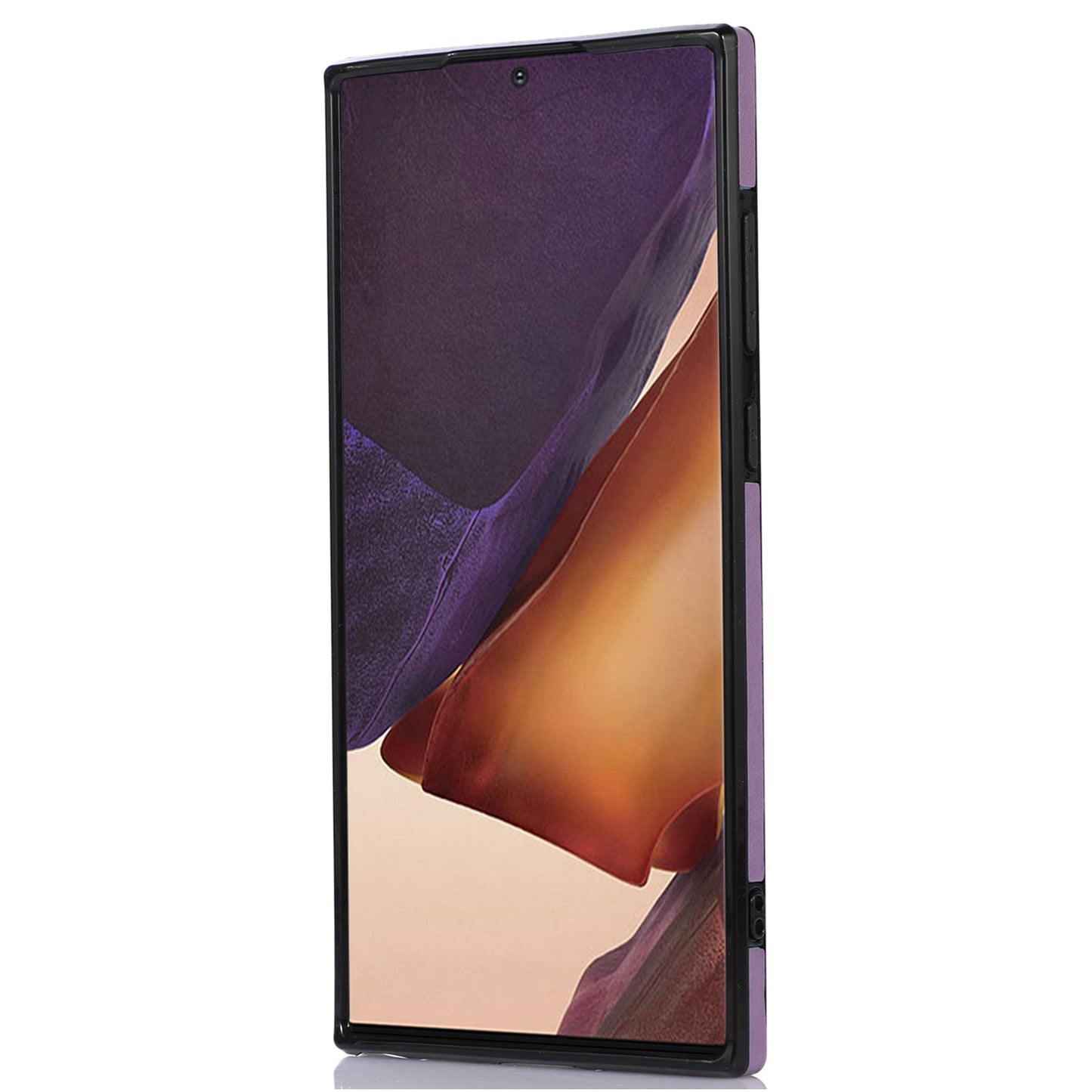 For Samsung Galaxy S24 Ultra Case Card Holder Kickstand Leather+TPU Crossbody Cover - Purple
