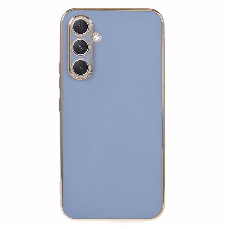 For Samsung Galaxy A05s 4G Cell Phone Case TPU Glossy 6D Electroplating Back Shell - Blue