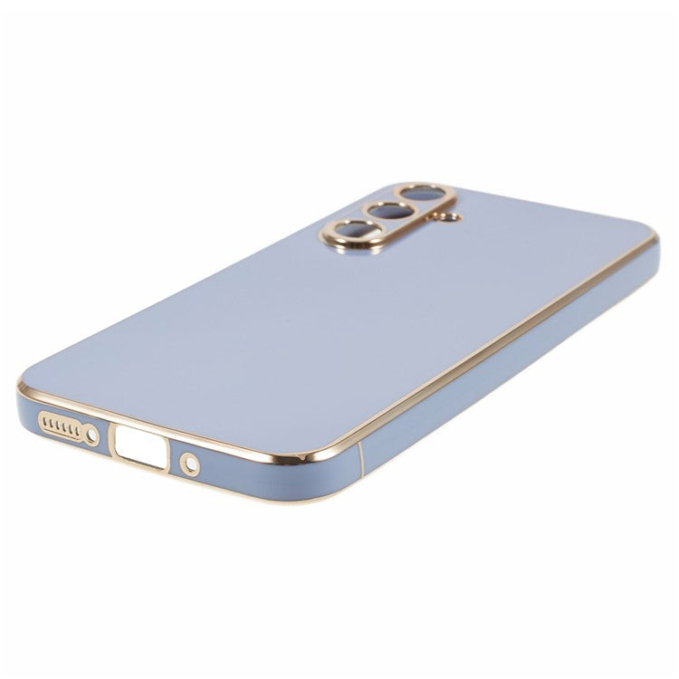 For Samsung Galaxy A05s 4G Cell Phone Case TPU Glossy 6D Electroplating Back Shell - Blue
