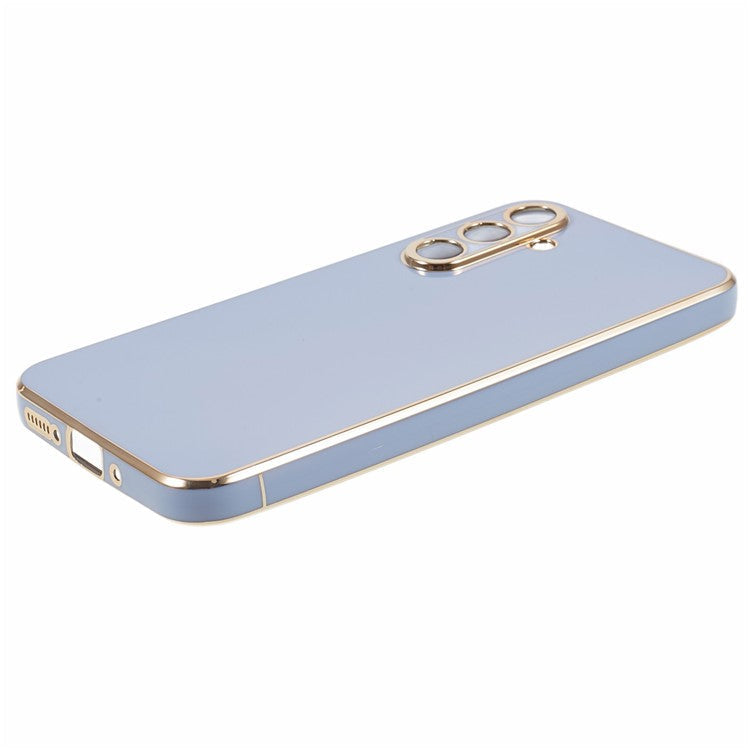 For Samsung Galaxy A05s 4G Cell Phone Case TPU Glossy 6D Electroplating Back Shell - Blue