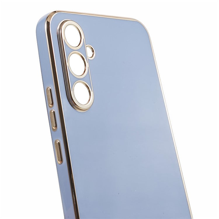 For Samsung Galaxy A05s 4G Cell Phone Case TPU Glossy 6D Electroplating Back Shell - Blue