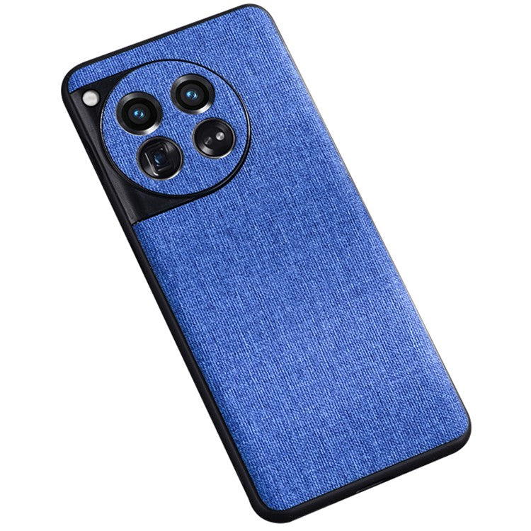 For OnePlus 12 5G Phone Case Shockproof Cloth+Hard PC Cell Phone Back Cover - Blue