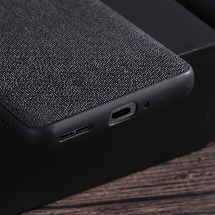 For OnePlus 12 5G Phone Case Shockproof Cloth+Hard PC Cell Phone Back Cover - Brown