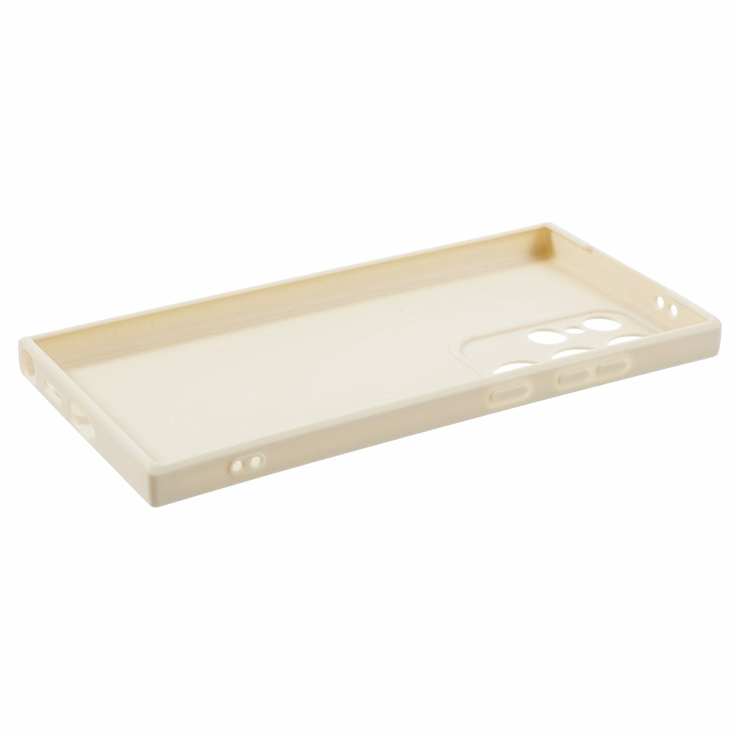 For Samsung Galaxy S24 Ultra TPU Case Straight Edge Protective Phone Cover - White