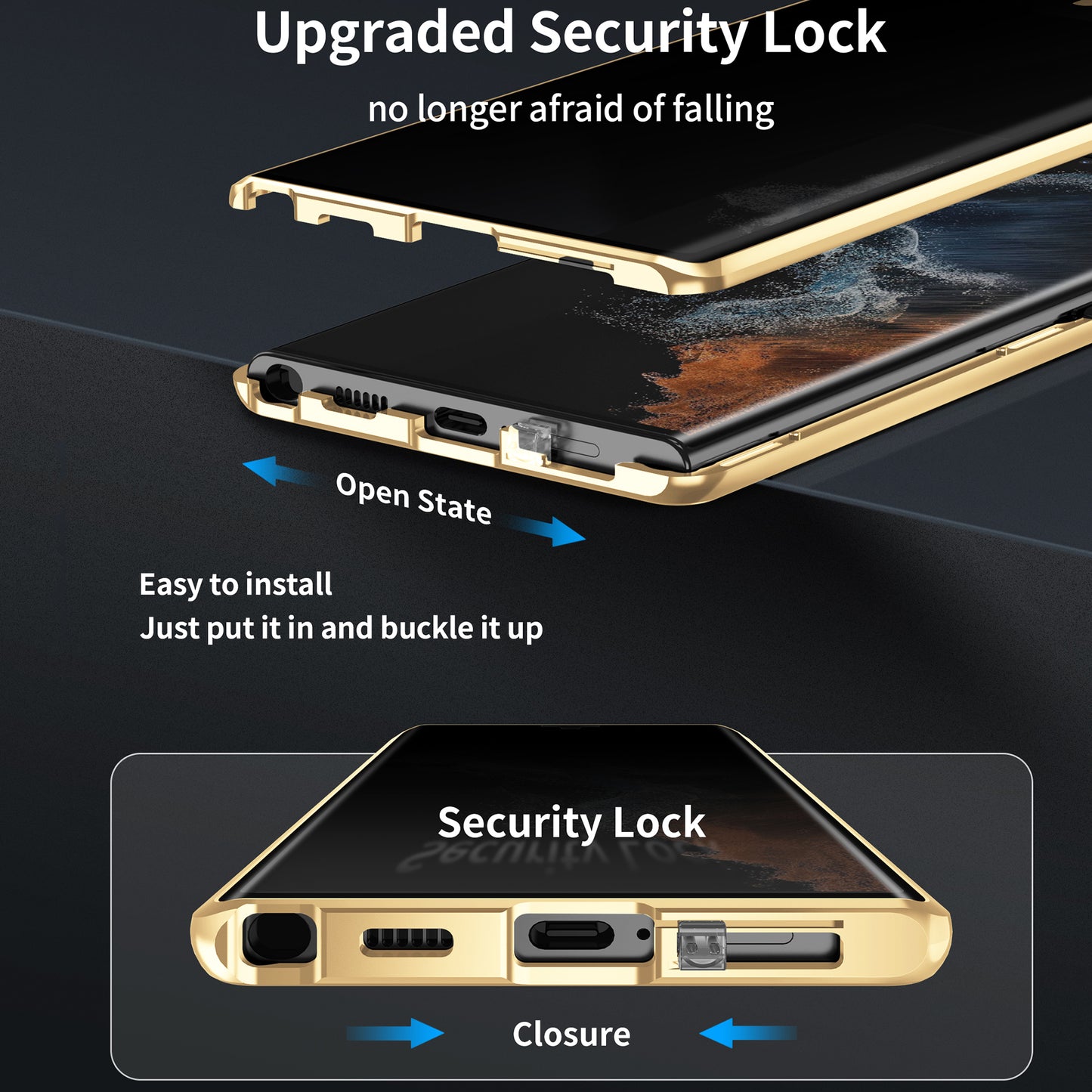 For Samsung Galaxy S24 Ultra Case Anti-Spy Double-Sided Tempered Glass Magnetic Phone Cover - Green
