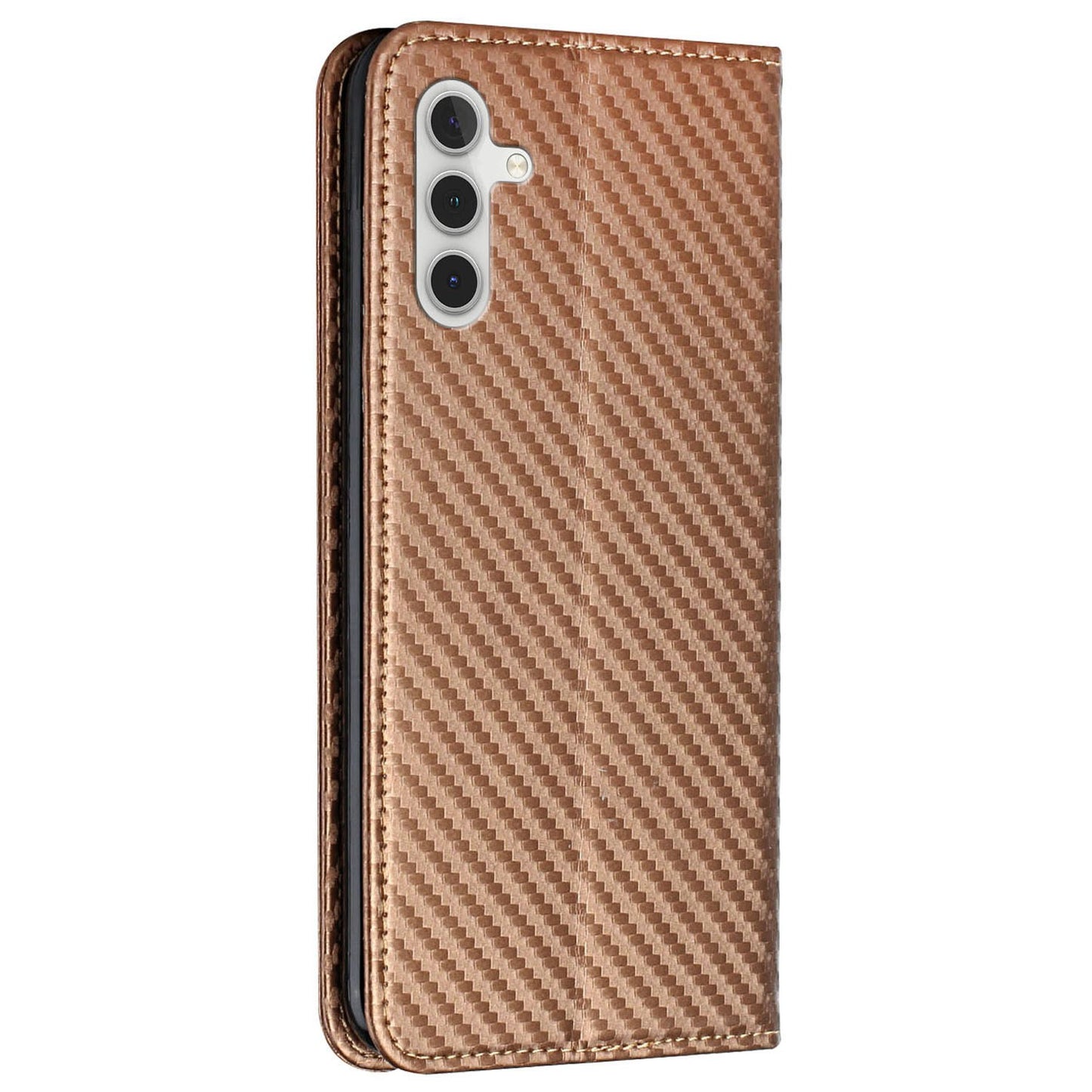 For Samsung Galaxy S24+ Case PU Leather Wallet Phone Stand Cover - Brown