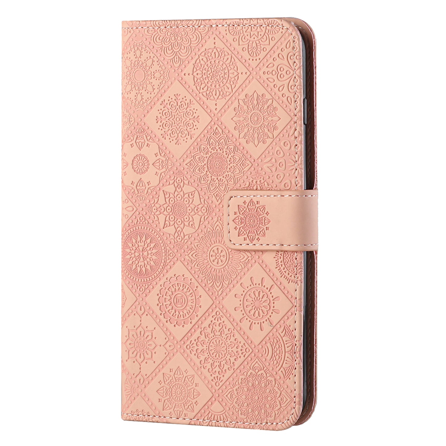 For Samsung Galaxy S24+ Case PU Leather Wallet Imprinted Phone Cover - Pink
