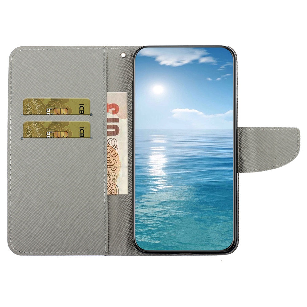For Samsung Galaxy S24 Case PU Leather Pattern Printing Wallet Stand Phone Cover - Penguin