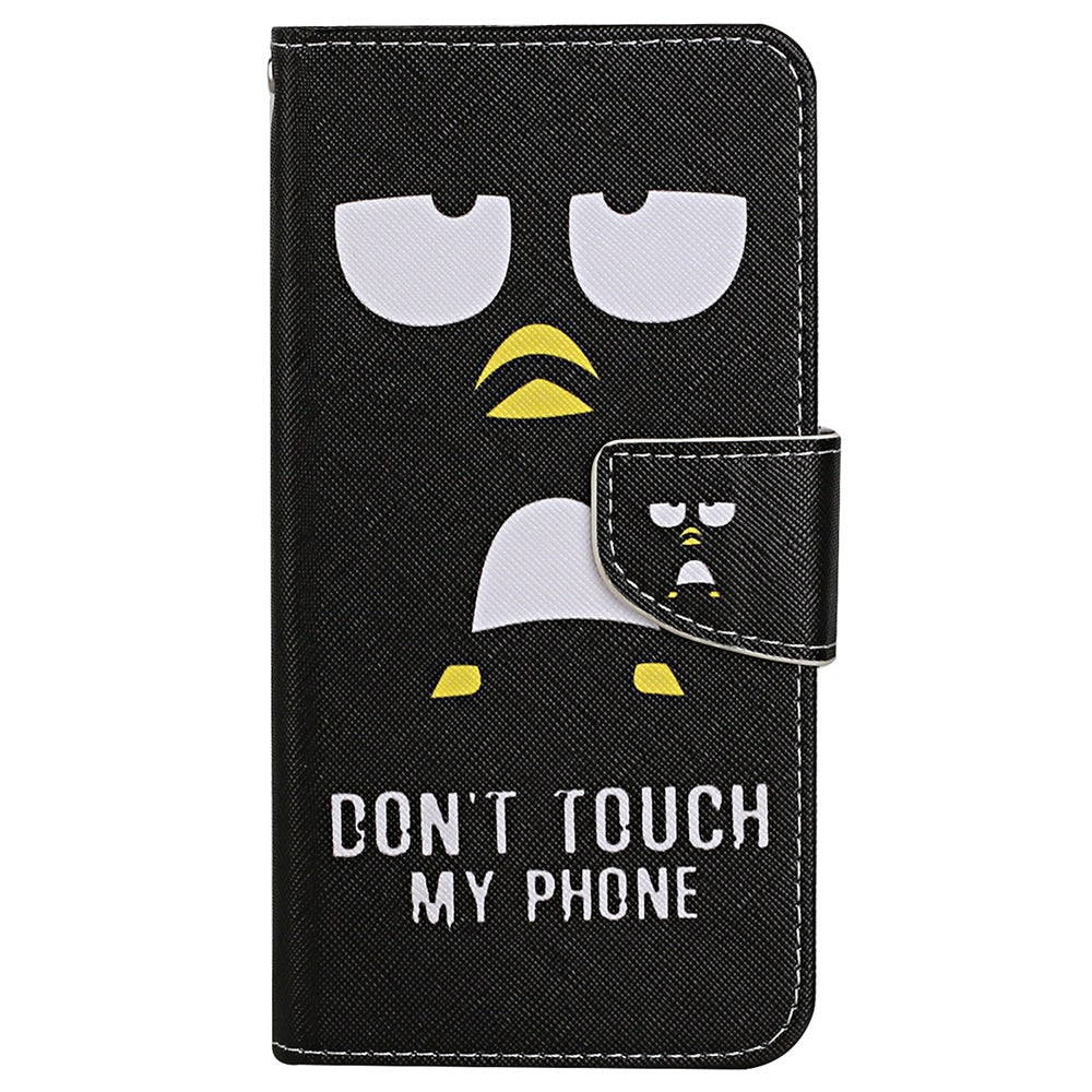 For Samsung Galaxy S24 Case PU Leather Pattern Printing Wallet Stand Phone Cover - Penguin