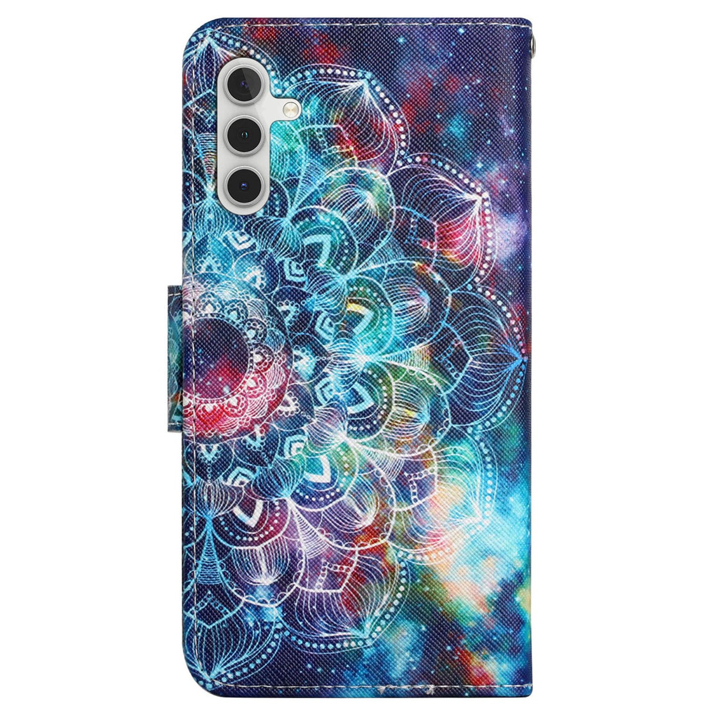 For Samsung Galaxy S24 Case PU Leather Pattern Printing Wallet Stand Phone Cover - Starry Sky / Mandala