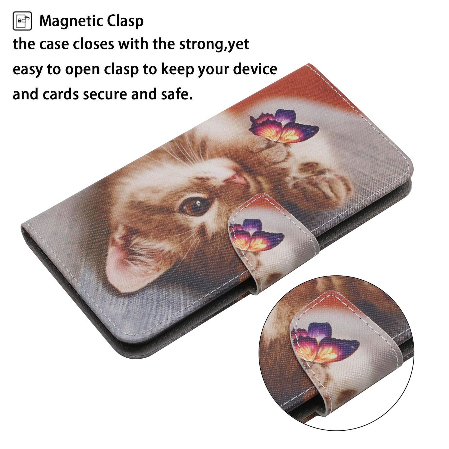 For Samsung Galaxy S24 Ultra PU Leather Case Cross Texture Phone Stand Cover with Wrist Strap - Butterfly / Cat
