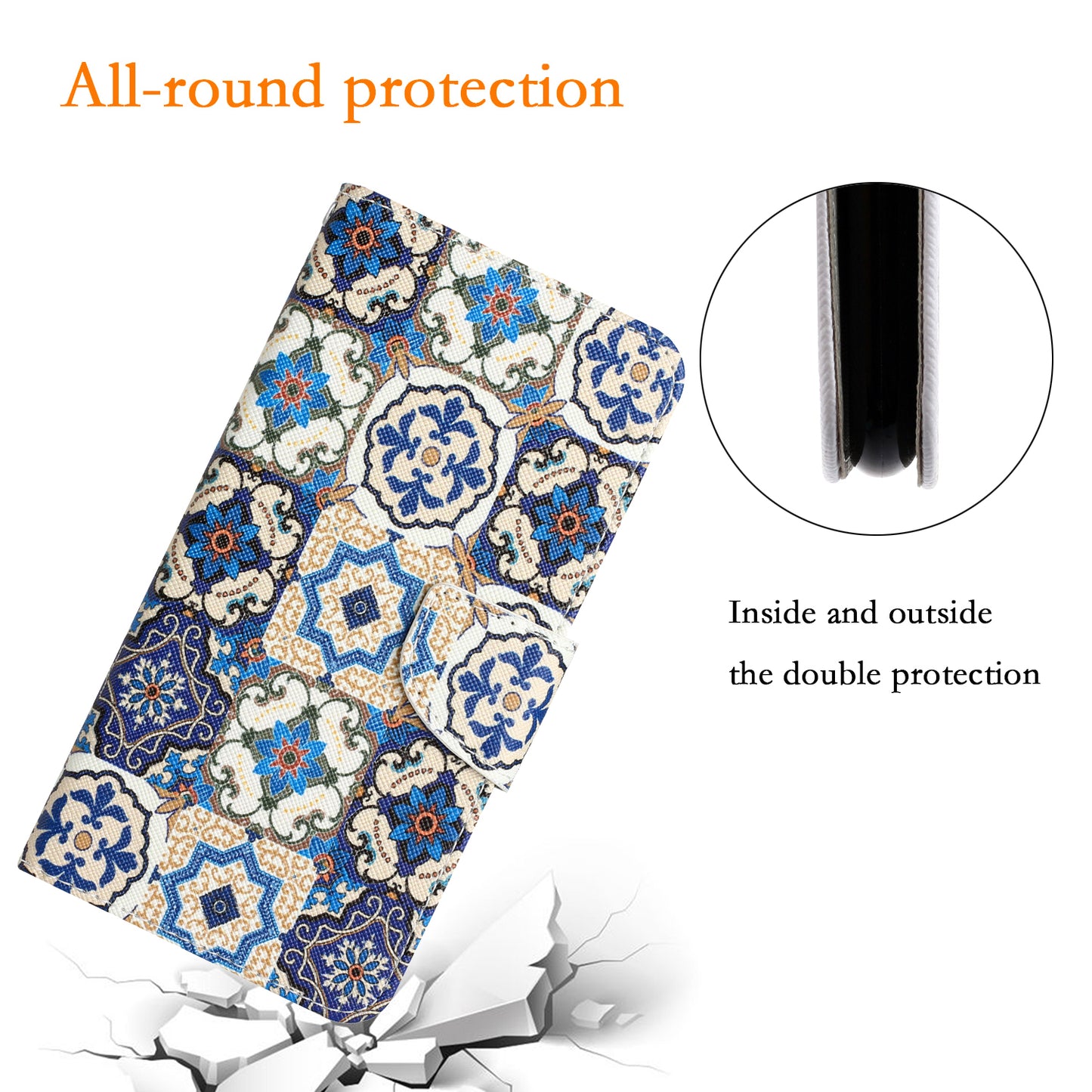 For Samsung Galaxy S24+ Case PU Leather Pattern Printing Stand Cover - Retro Totem