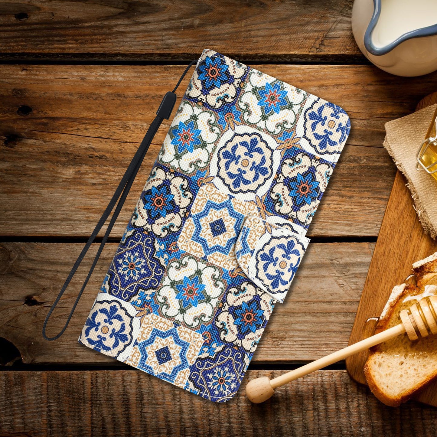For Samsung Galaxy S24+ Case PU Leather Pattern Printing Stand Cover - Retro Totem