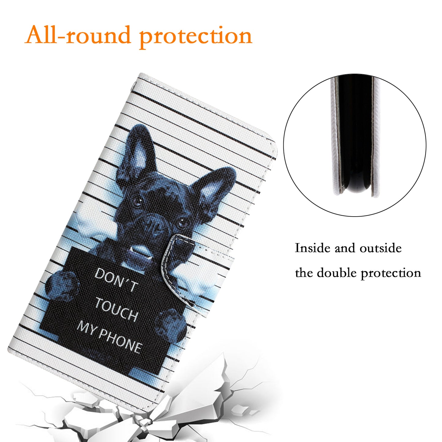 For Samsung Galaxy S24 Ultra Case Pattern Printing Phone Cover with Wallet - Don't Touch My Phone