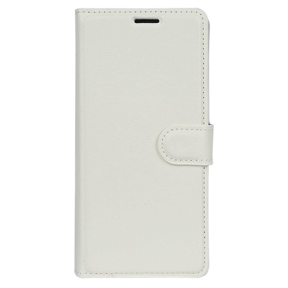 For Samsung Galaxy S24 Ultra Case Litchi Texture Wallet Phone Cover with Stand - White
