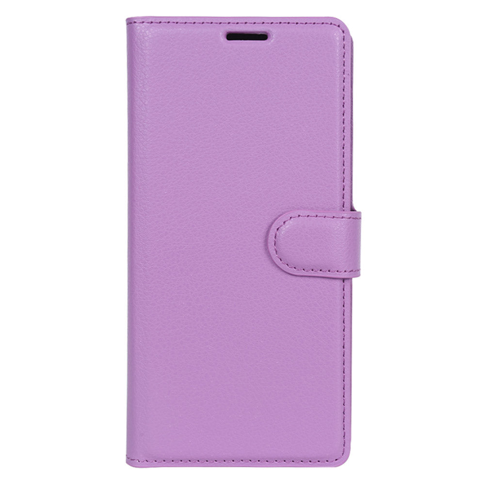 For Samsung Galaxy S24 Ultra Case Litchi Texture Wallet Phone Cover with Stand - Purple