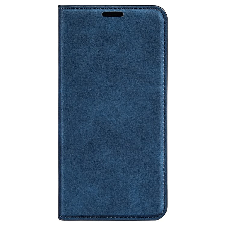 For Samsung Galaxy S24 Ultra Case Anti-Drop Phone Case Skin-Touch PU Leather Flip Cover - Blue
