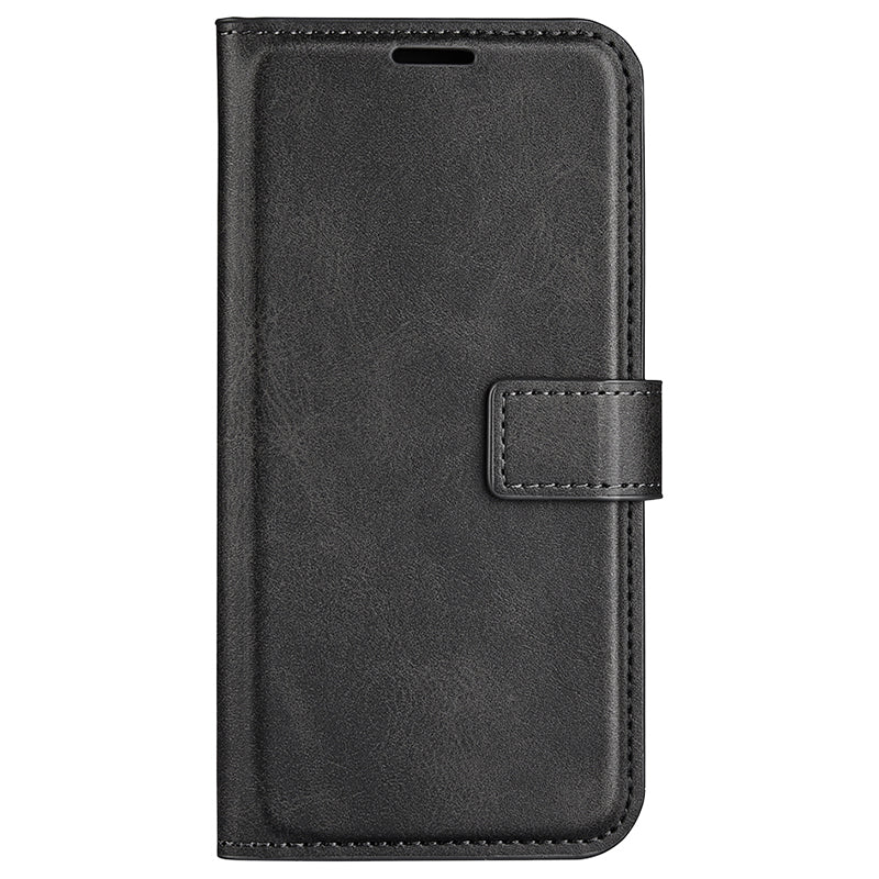 For Samsung Galaxy S24 Ultra Case Calf Texture PU Leather Protective Wallet Phone Cover - Black