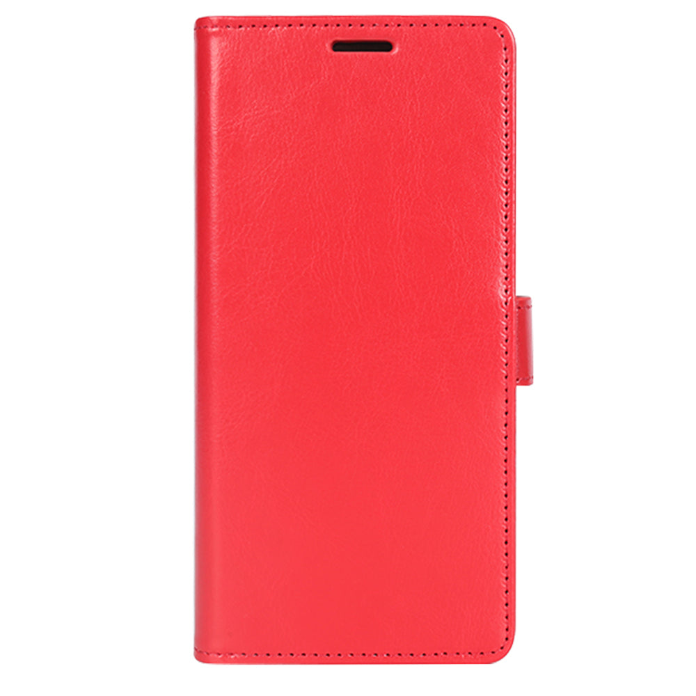 For Samsung Galaxy S24 Ultra Case Crazy Horse Texture Wallet Phone Case PU Leather Flip Cover - Red