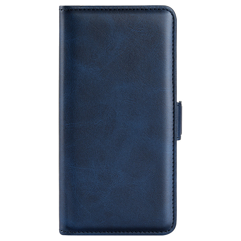 For Samsung Galaxy S24 Ultra Case PU Leather Dual Magnetic Clasp Protective Cover - Blue