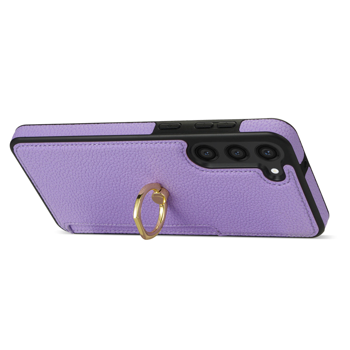 For Samsung Galaxy S24 Cell Phone Case PU Leather + TPU Card Holder Cover with Kickstand - Purple