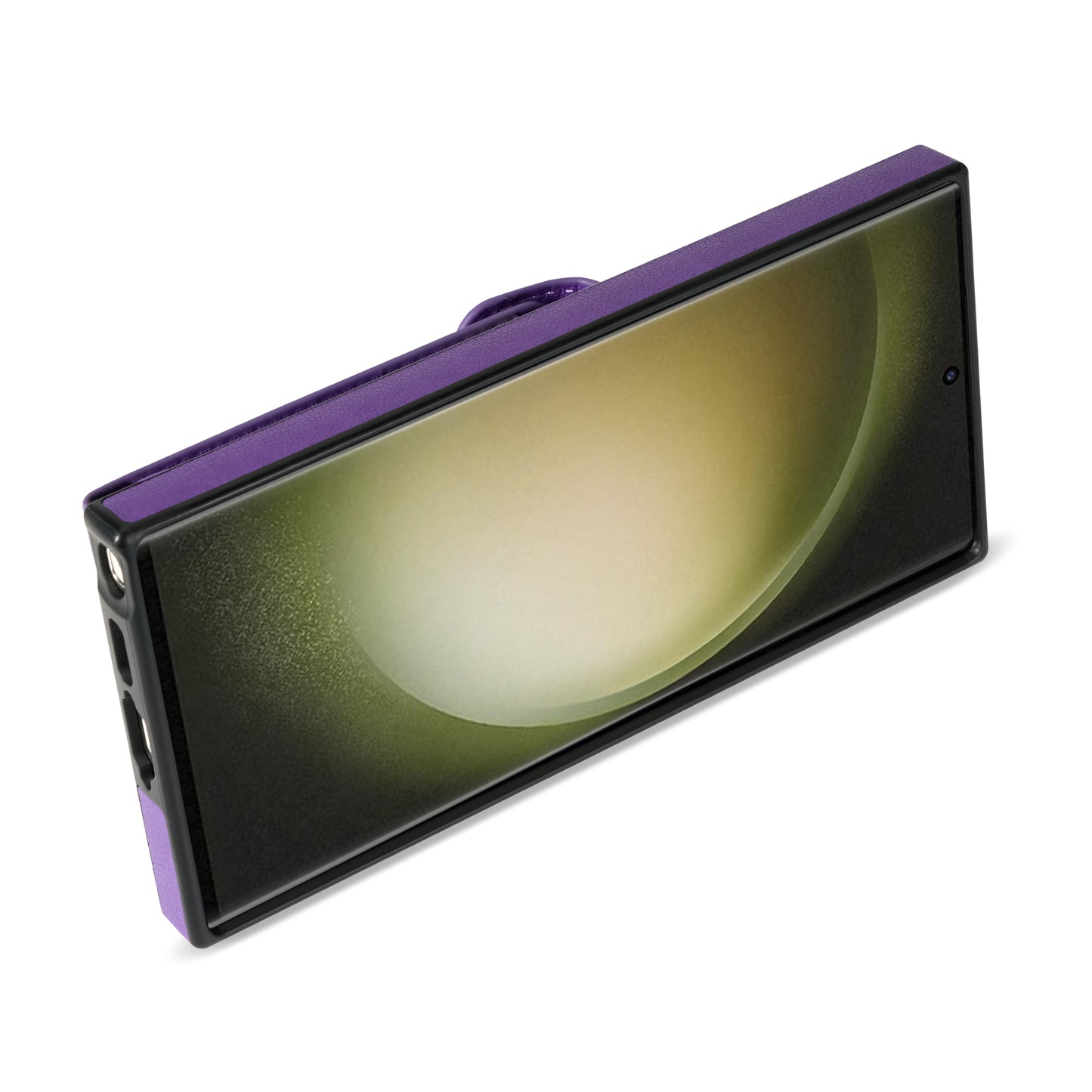 For Samsung Galaxy S24 Ultra Leather Coated TPU Cover Zipper Pocket Card Slots Phone Case with Kickstand - Purple