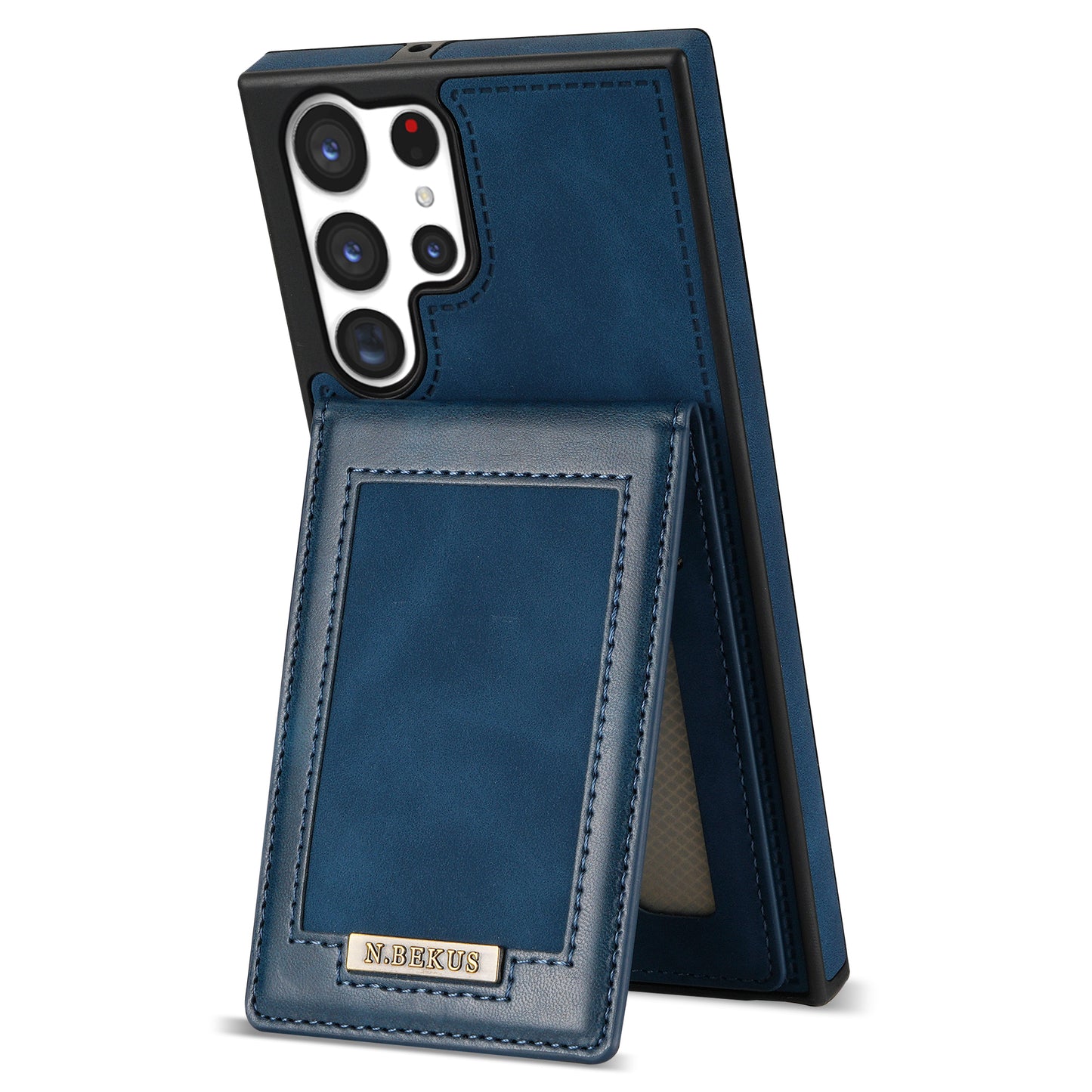 N.BEKUS For Samsung Galaxy S24 Ultra Kickstand Cover RFID Blocking Phone Case - Blue