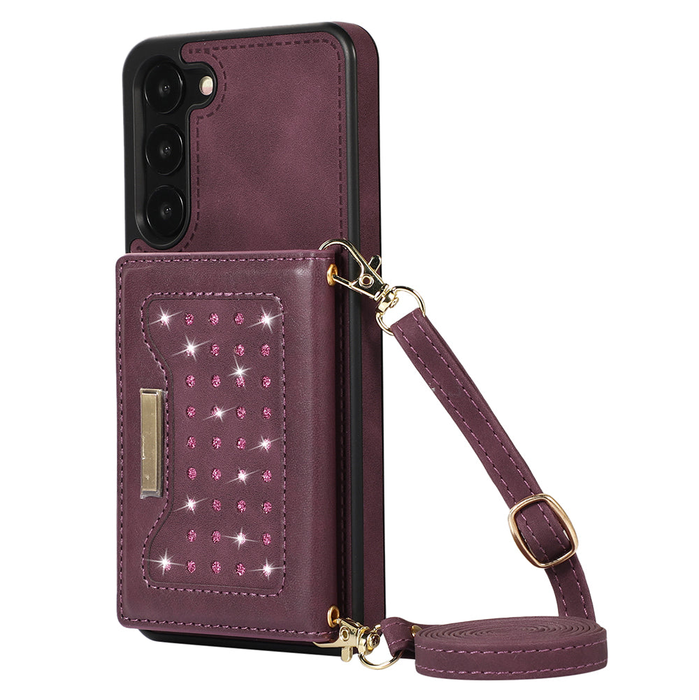 For Samsung Galaxy S24+ Case Wallet RFID Blocking Phone Kickstand Cover - Red