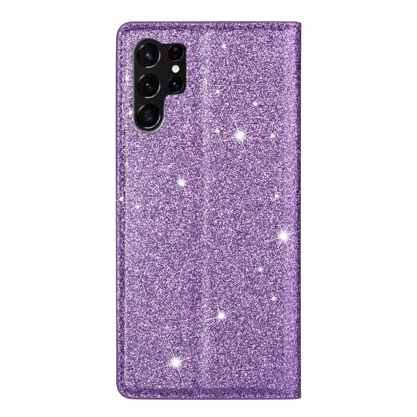 For Samsung Galaxy S24 Ultra Case Card Holder PU Leather Stand Cover - Purple