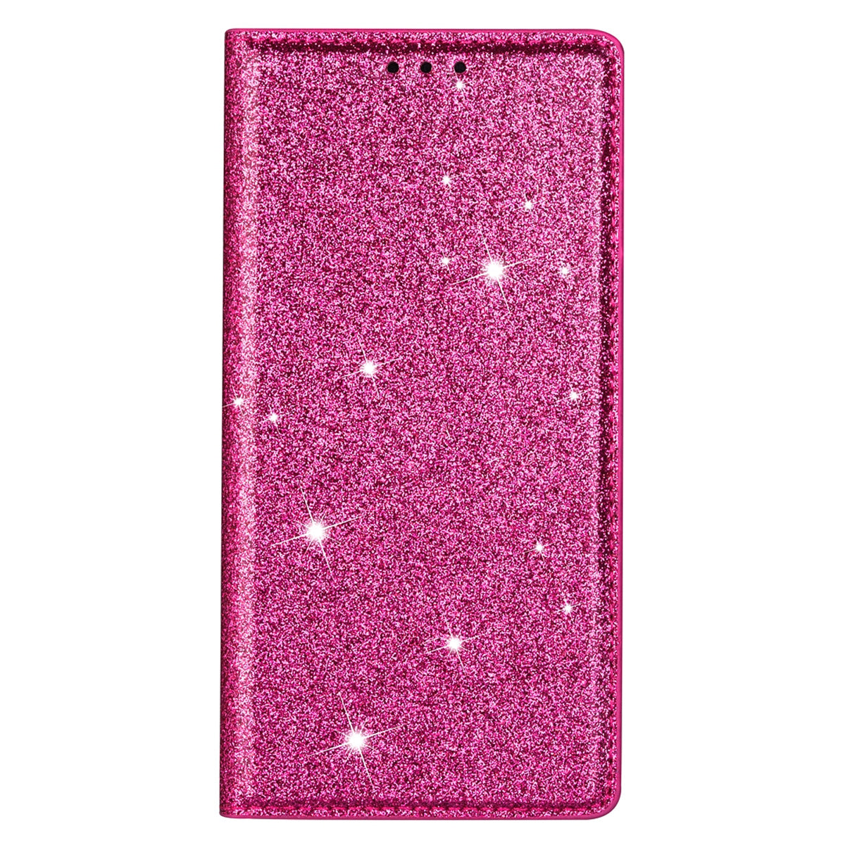 For Samsung Galaxy S24+ Case Card Holder Glittery Leather Stand Cover - Rose