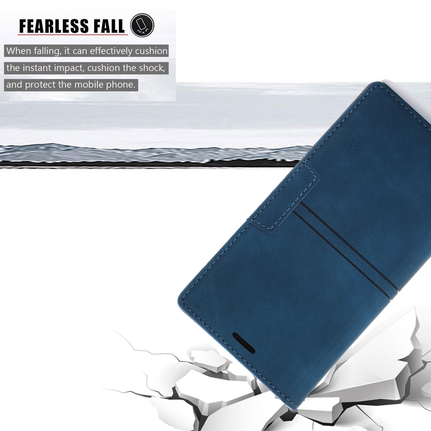 For Samsung Galaxy S24 Leather Case Anti-drop Wallet Phone Cover - Blue