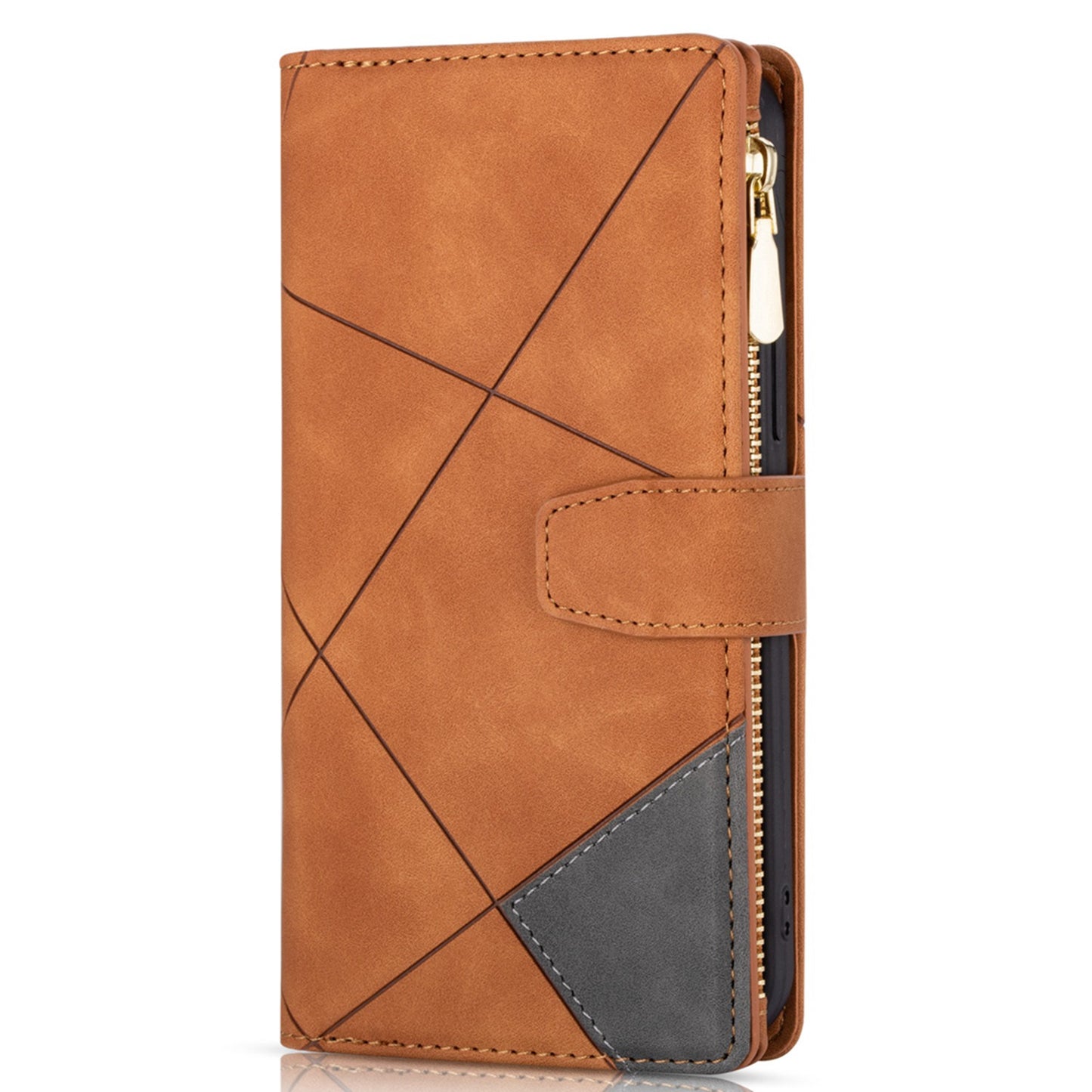 For Samsung Galaxy S24 Leather Case Multiple Card Slots Phone Stand Cover - Brown