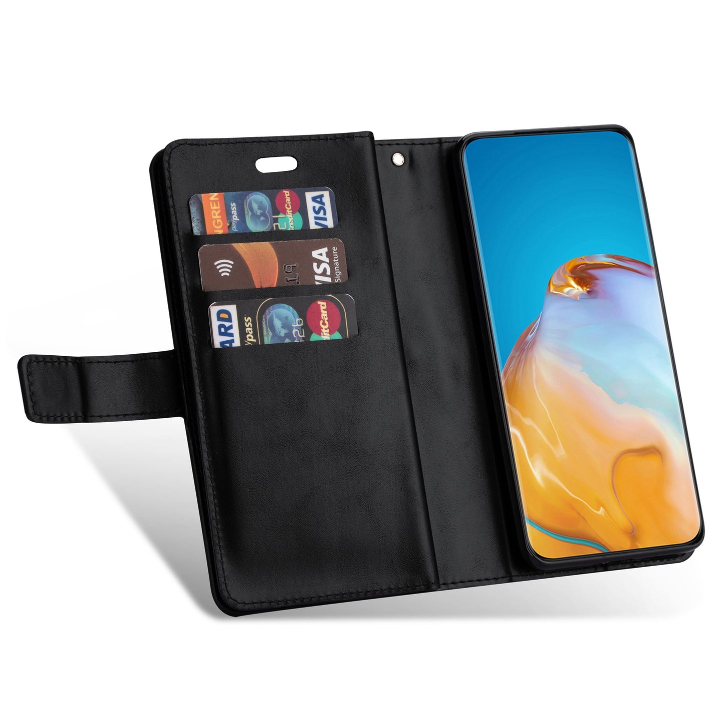 For Samsung Galaxy S24 Case Zipper Pocket Multifunctional Leather Phone Cover - Black