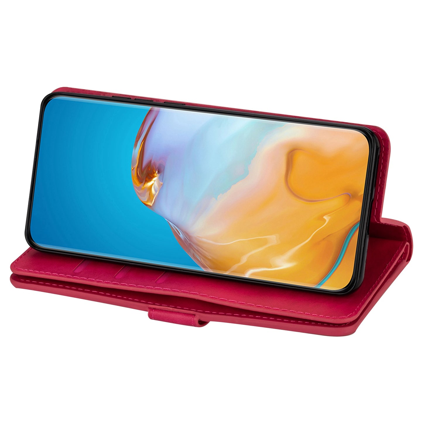 For Samsung Galaxy S24 Ultra Case Zipper Pocket Multiple Card Slots Phone Cover - Rose