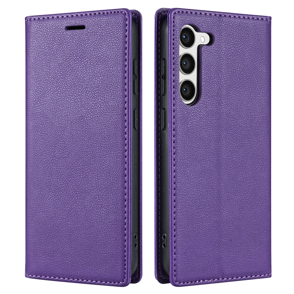 BKS-001 For Samsung Galaxy S24+ Case Anti-drop PU Leather Stand Card Holder Smart Phone Cover - Purple