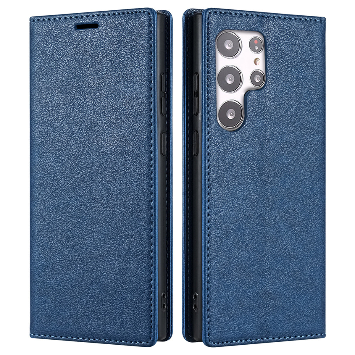 BKS-001 For Samsung Galaxy S24 Ultra Case PU Leather Stand Wallet Phone Protector - Blue